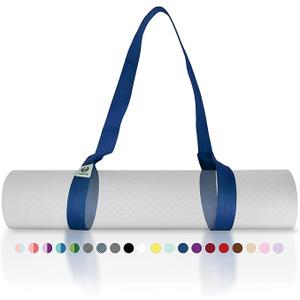 Tumaz Yoga Mat Strap [MAT NOT Included] (2 Sizes) with Extra Thick & Comfy Delicate Texture, Adjustable Yoga Mat Carrier (64 IN), Classic Blue