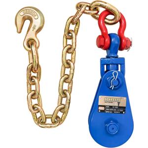 Upgraded Snatch Block with Chain, Snatch Block 4 Ton WLL, for 1/2 Inch Wire Ropes,Snatch Block Pulley for Towing and RecoveryRollback Wrecker Car Carrier Tow Truck Accessories