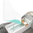 Shower Splash Guard, Splash Guard for Bathtub, Shower Water Guard with Adjustable Silicone Base, Large Water Barrier, Frosted Acrylic & Silicone Base, for Tub, Sinks, Washbasin 11in11in