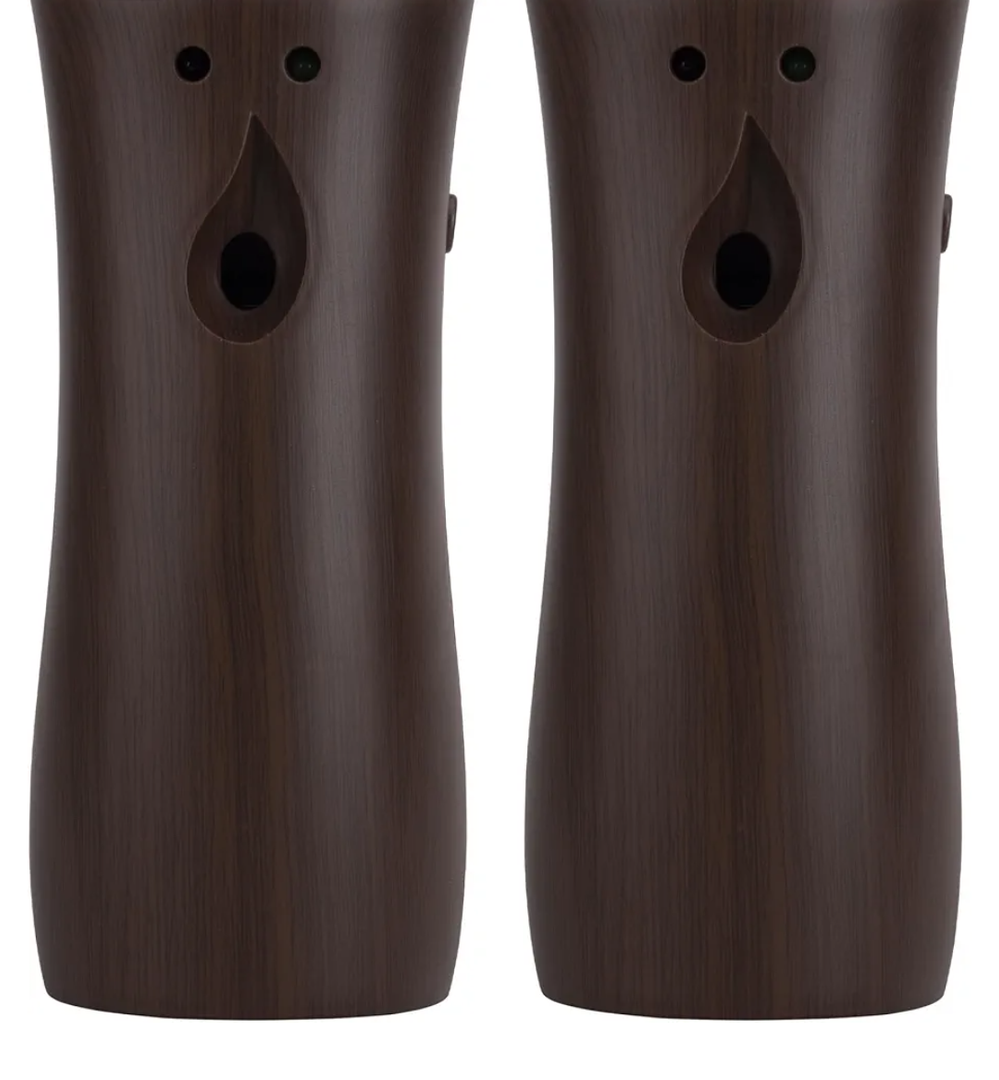 Automatic Air Freshener Spray Dispenser (2pack), Wall Mounted or Freestanding Sprayer Holder, Multiple Time Settings, Commercial and Home Use in Bathrooms, Offices, Living Rooms, etc (Wood, 1121)