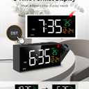 Netzu Projection Clock for Bedroom Ceiling, Alarm Clocks with 180 Rotatable Projector, Date Temperature and Weekday, Manual DST, 5 Brightness, 10 Ringtones, 4 Volumes and Snooze (Black)