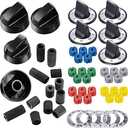 Jetec Stove Knobs Replacements Oven Universal Control Knobs KN002 Electrical Kit Range Burner Replace Compatible with AP5641247 MA-XP6 RK103