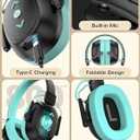 Kids Bluetooth 6.0 Safety Earmuff for Kids, 29dB SNR Noise Cancelling Headphones with 94dB Lock Noise Reduction, 80H Playtime, Hearing Protection for Autism, Travel, Monster Jam, Black
