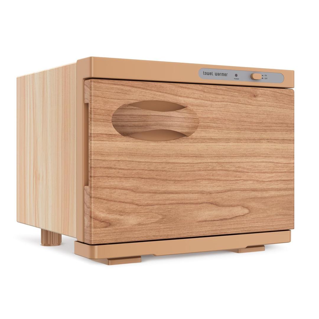 Towel Warmer Cabinet, 8L Hot Spa Small Towel Warmer Heating Use for Facial Spa, Hair Beauty, Salon Equipment and Home - Wood-like