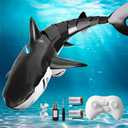 2.4GHz Remote Control Shark Toy for Pool, 1:18 Scale High Simulation RC Shark with Light & Spray Water, Electric Remote Controlled Swimming Water Pool Toys for 4 5 6 7 Year olds Kid Boys Girls