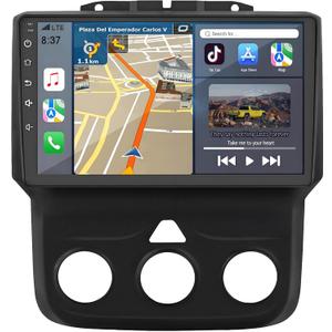for Dodge Ram 1500 Radio Upgrade 2013-2019: Android 14 Car Stereo Replacement with Wireless CarPlay Android Auto - 9 Inch Touchscreen Head Unit GPS Navigation 2G+32G(Only fit Manual AC)