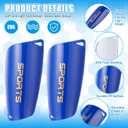 10 Pcs Soccer Shin Guards Set Shin Pads, Sleeves, Long Socks, Soccer Cleat Lace Cover and Guard Straps for Age 5-12 Youth, Lightweight Equipment (Blue)