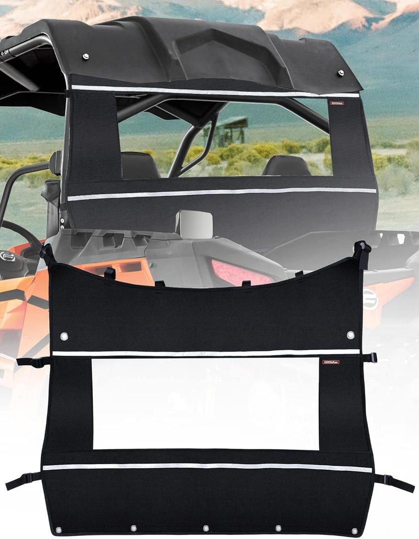 CFmoto Rear Windshield - Soft & Waterproof PVC Back Window Compatible with ZForce 500, 2018-2019 ZForce 1000s, ZForce 800- Scratch Resistant & Durable, Keep Rain, Dust, Debris out