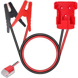 Jumper Cables Adapter with Alligator Clips Compatible with Milwaukee M18 18V Battery, 2FT 8AWG Silicone Wire Jumper Starter, Automotive Booster Cable Power Tool Line for Jump Starting Car SUV Track