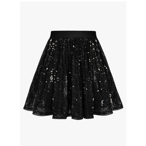 GRACE KARIN Girls Sequin Skirt Elastic Waist Sparkle Pleated Skirt for Party 5-Y