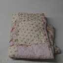 Cozyholy Original 100% Cotton Patchwork Quilt Twin Size Pink Floral Bedspread Coverlet Reversible Vintage Shabby Chic Quilted Throw Blanket Bed Quilt Cover for Couch Sofa (Flower)