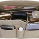 ZTUJO Purse Organizer Insert, Felt Bag Organizer For Handbag Purse Organizer,13 Colors, 6 Sizes (Small, Beige)