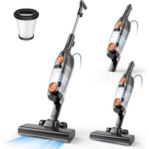 Vazone R6X Corded Stick Vacuum Cleaners for Home, 20Kpa Powerful Suction Stick Vacuum with 16Ft Cord, 2 in 1 Lightweight Handheld Vacuum Cleaner for Hardwood Floor Pet Hair (Orange)