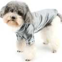 Zunea Small Dog Pajamas Shirts for S Size Dogs Soft Faux Silk Lapel Puppy Sleepwear Clothes Two-Legged Indoor Pjs Shirt Outfits Chihuahua Yorkie Pet Holiday Party Apparel, Gray, S