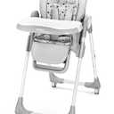 Foldable High Chair with Soft Cushion, High Chairs for Babies and Toddlers, Height Adjustable Feeding Chair, Adjustable Backrest and Footrest, Lockable Wheels, Star Gray