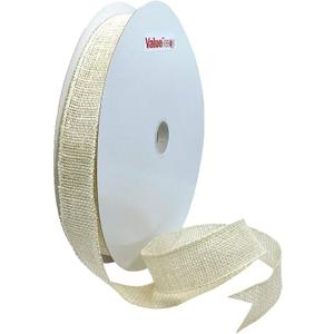 Value Ribbon Burlap 1.5" X 50 YD Wired Burlap Ribbon for Gift Wrapping, Cream Ribbons for Crafts, Birthday Gifts for Women and Men, Art Supplies for Party Decorations