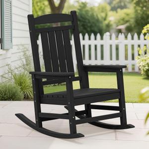 KINGYES Oversized Rocking Chair, Black