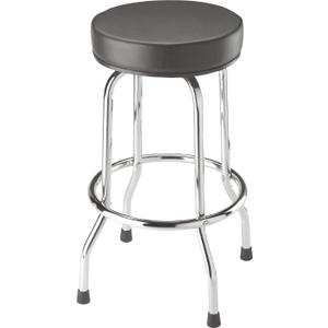 BIG RED Torin Swivel Bar Stool: Padded Garage/Shop Seat with Chrome Plated Legs, Black, 28.74" Tall, 18.5" Diameter