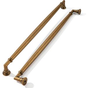 khtumeware 2 Pack 10 Inch(256mm) Antique Brass Cabinet Pulls Heavy Duty Soild Vintage Brass Cabinet Handles Kitchen Antique Bronze Cabinet Hardware for Cupboard Drawer Handles