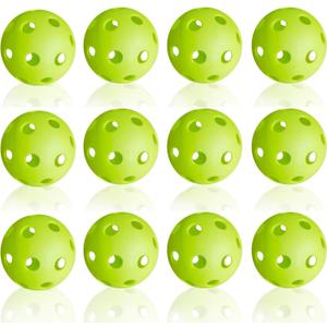 Anteer 12 Pack Plastic Baseball Practice Baseballs for Hitting, Indoor Outdoor Lightweight Balls Baseball Batting Training (Green)