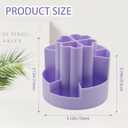 2 x 360Degree Rotating Desk Organizer, 10 Slots Pencil Pen Holder for Desktop, Cute Rotating Desk Pen Organizer Storage Caddy for Office, School, Home, Art Supply, Teacher (Purple)