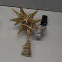 Luxspire Christmas Tree Topper, 3D Starburst Lighted Tree Topper, Plug in Christmas Star with Timer, Light Up Xmas Vintage/Modern Decorations for Holiday, Gold