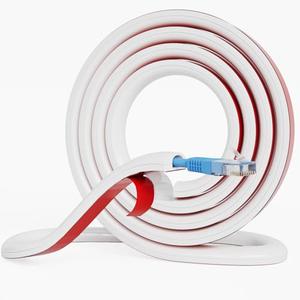 Cord Hider Raceway Kit, 39 inch Wall Cable Hider for 1 Cable, Silicone Material Hiding Wall Mount TV Powers Cords in Home Office, W0.59 H0.39in White