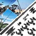 Motorcycle Mount Kit Compatible with Insta 360 X4 X5, Bike Handlebar Clamp Mounts for Gopro, 59" Invisible Selfie Stick with Double Clamp for Action Camera, Motorcycle Bicycle Riding Records