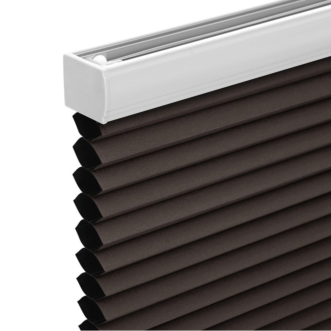 Changshade Cordless Cellular Shades,Blackout Honeycomb Shades for Windows,Pull Down Pleated Blinds,Easy to Install for Indoor Windows and French Doors,Taupe(Blackout),26" w x 64" h