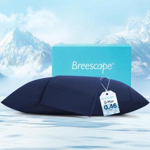 Breescape Cooling Pillow Cases King Size - BlendTek Dry & Cool Technology for Hot Sleepers and Night Sweats, Ultra Soft & Smooth Pillowcases for Hair & Skin Care, Set of 2, 20" x 36", Twilight Blue
