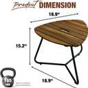 Portable Adirondack Side Table 15"H - Wood & Metal Patio Table for Indoor & Outdoor Use - Small Outdoor End Table for Picnic, Camping, Adirondack Chair, Great Father's Day Gift | Golden Teak Finish