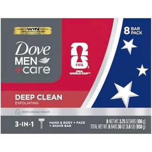 Dove Men+Care Men's Bar Soap Deep Clean  7 Bars More Moisturizing Than Bar Soap Effectively Washes Away Bacteria, Nourishes Your Skin 3.75 oz