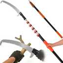 26FT Manual Pole Saw for Tree Trimming, 5-20FT Telescoping Extension Pole with Flip-Lock & Screw Dual Locking, 19" 3X Detachable Pruning Saw Head, Yard Maintenance Pruner for Garden Palms Shrubs