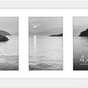 Americanflat 4x6 Collage Picture Frame with Shatter-Resistant Glass - Fits Three 4x6 Photos or Use as One 8x16 Picture Frame - Signature Collection - Collage Frames for Tabletop and Wall - White (8x14)
