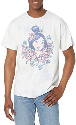Disney Princess Floral Mulan Young Men's Short Sleeve Tee Shirt, 2XL