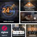 SONOFF SNZB-06P24 Zigbee Presence Sensor, 24GHz mmWave & Light Sensor, Zone Positioning, Self-Learning Calibration, Ceiling Mount, Works with Home Assistant, Alexa, SmartThings, Hub Required
