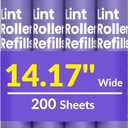 DELOMO 14.17" Large Lint Roller Refills (4 Packs 200 Sheets)  Compatible Only with DELOMO 14.17 in Giant Lint Roller  Extra Sticky Floor Lint Roller Refill for Carpets, Bedding, Couches, Pet Hair