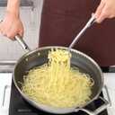 2 x Pleafind Spaghetti Spoon and Spaghetti Tong 2-Piece Set, 13-Inch Non-Stick Spaghetti Fork and 11.4-Inch Kitchen Tong, Easy Storage and Cleanup, Ergonomic Design, stainless steel