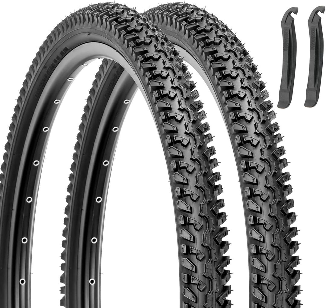 Hycline Mountain Bike Replacement Tire: 26x2.125 inch (56-559mm) Premium Butyl Rubber Puncture-Resistant Folding Bicycle Tire Compatible with MTB Off-Road Bike