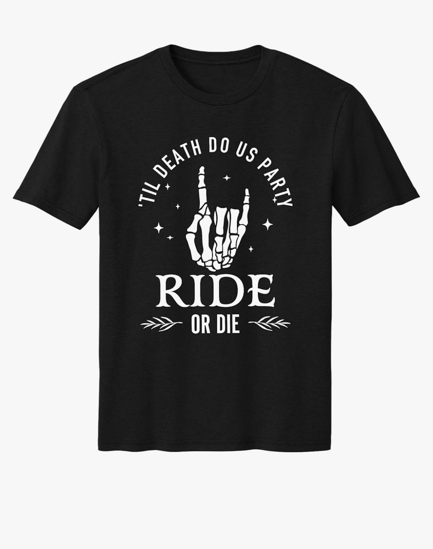 Bride or Die Ride or Die Bachelorette Party Shirts, Bachelorette T-Shirts, Skeleton Punk Party in Nashville Austin Vegas XL