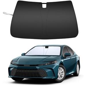 TOPINSTALL New Foldable Sunshade Compatible with 2025 2026 Toyota Camry Accessories, Front Window Sun Protector with Storage Pouch Thicker Windshield Sun Shade