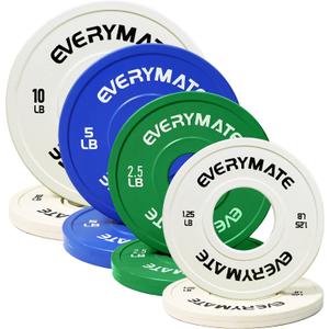 EVERYMATE Change Weight Plates 1.25LB 2.5LB 5LB Set Fractional Plate Olympic Bumper Plates for Cross Training Bumper Weight Plates Steel Insert Strength Training Weight Plates