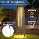 TRIROCKS Outdoor Floor Lamp 2 Piece Solar Powered Lantern Wicker Solar Patio Lamp with Olifen Rope Waterproof Rattan Outside Solar Deck Light for Patio Garden Lawn Yard (Grey)