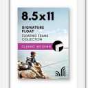 Americanflat 8.5x11 Floating Picture Frame with Polished Crystal-Clear Glass - Use as 5x7 Picture Frame or Display 4x6 Photo - Signature Float Collection - Photo Frames for Wall Display - White