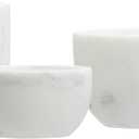 Creative Co-op White Marble Bowls (Set of 4)