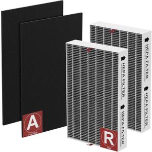 HPA100 Carbon Mixed Replacement Filter for HPA100 HRF-ARVP100 Series Air Purifi-er HPA100, HPA094, HPA101, HPA104, HPA105, HPA3100, HPA5100, 2 R Filter and 2 Activated Carbon Pre-Filter A, 2 Pack