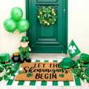 Tinideya 2 Pcs Irish Festival Door Mat Fest Welcome Non Slip Coir Mats Shenanigans Green White Stripe Floor Layering Doormats Seasonal for Front Porch Entryway Decor(Irish Festival) (23.6 x 35.4 Inches)