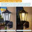 Decorative Solar Wall Light Outdoor Lamp, Waterproof Dusk to Dawn Soalr Wall Lantern, LED Wall Mount Light Fixture, 21 Large, Aluminum Housing Plus Glass, Cool + Warm White(2 Pack)