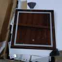 43" Makeup Vanity Desk with Mirror and Lights, & Power Outl, Glass Top Big Vanity Table with 9 Drawers& 8 Storage Shelves, Dressing Table Set with Chair for Bedroom, White (15.75D*43.31W*57.48H)