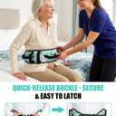 Rhino Valley Gait Belt Transfer Belt for Senior with 7 Handles, 59" Anti-Slip Transfer Belt for Elderly, Lift Belt with Quick Release Buckle, Medical Nursing Safety Patient Assist, Green Lily